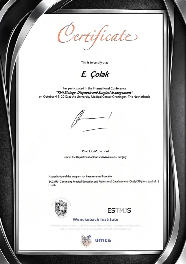 TMJ Biology, Diagnosis and Surgical Management, EACMFS (15 Credits)