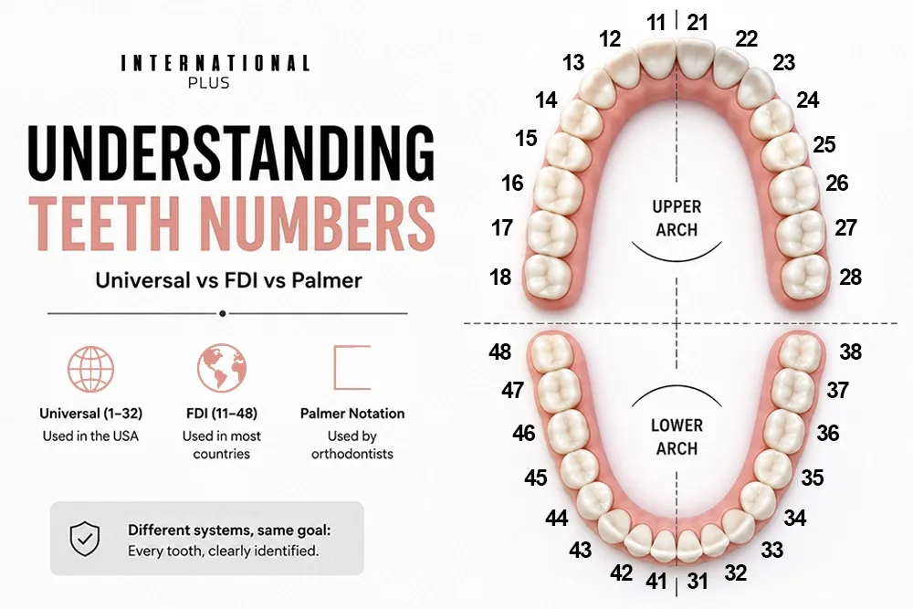 Teeth Numbers Explained: How Universal, FDI and Palmer Charts Label Every Tooth